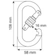 Mousqueton Camp Steel Oval Standard Lock