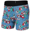 Caleçon Saxx Droptemp Cooling Cotton Boxer Brief Fly bleu / blanc beer can choir-slate