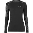 T-shirt femme Salewa Cristallo Warm Amr W L/S Tee. vert black out