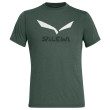 T-shirt homme Salewa Solidlogo Dri-Rel M S/S Tee gris foncé DeepForestMelange