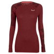 T-shirt femme Salewa Cristallo Warm Amr W L/S Tee. rouge foncé 1570 - syrah