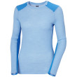 T-shirt fonctionnel femme Helly Hansen W Lifa Merino Midweight Crew bleu clair Bright Blue