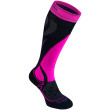 Chaussettes hautes femme Bridgedale Ski Midweight Women's noir / rose Black/FluorPink