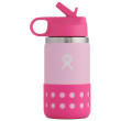 Bouteille enfant Hydro Flask Kids Wide Mouth 12 oz Straw Lid/Boot rose Plumeria