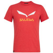 T-shirt homme Salewa Solidlogo Dri-Rel M S/S Tee rouge 1806 tango red melange