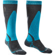 Mi-bas homme Bridgedale Ski MW MP Over Calf gris / bleu Gunmetal/Blue