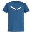 T-shirt homme Salewa Solidlogo Dri-Rel M S/S Tee bleue 8968 poseidon melange