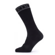 Chaussettes imperméables SealSkinz Waterproof Warm Weather Mid Length with Hydrostop noir / gris Black/Grey