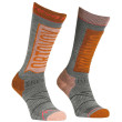 Chaussettes femme Ortovox Free Ride Long Socks W gris / orange autumn leaves