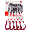 Set dégaines Ocún Hawk Qd Combi Bio-Dyn-Ring 15 mm 10 cm 5-Pack rouge / gris Red