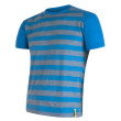 T-shirt fonctionnel homme Sensor Merino Wool Active kr.r. bleu / gris BlueStripes