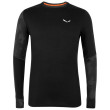 T-shirt homme Salewa Cristallo Warm Amr M L/S Tee. vert black out