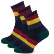 Chaussettes Warg Happy Merino W Mixed Stripes 3 pack bleue / rouge Navy/Wine