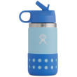 Bouteille enfant Hydro Flask Kids Wide Mouth 12 oz Straw Lid/Boot bleu clair Ice