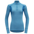 T-shirt femme Devold Hiking Half Zip Neck bleue Malibu/Skydiver