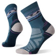 Chaussettes femme Smartwool Hike Light Cushion Zig Zag Valley Mid Crew Socks bleu / gris prussian blue