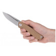 couteau pliant Acta non verba Z200 Stonewash/Plain Edge, G10 brun Coyote