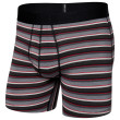 Caleçon Saxx Droptemp Cooling Cotton Boxer Brief Fly gris / noir CollegeStripe/Grey