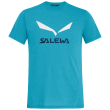 T-shirt homme Salewa Solidlogo Dri-Rel M S/S Tee bleu clair BlueDanubeMelange