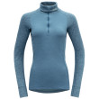 T-shirt fonctionnel femme Devold Duo Active Merino 205 Z.Neck bleu clair Moon