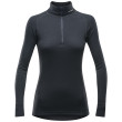 T-shirt fonctionnel femme Devold Duo Active Merino 205 Z.Neck vert Black