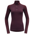 T-shirt fonctionnel femme Devold Duo Active Merino 205 Z.Neck rouge Port