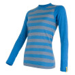 T-shirt fonctionnel femme Sensor Merino Wool Active dl.r. bleue BlueStripes