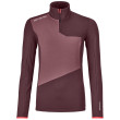 Sweat-shirt femme Ortovox Fleece Light Zip Neck W rouge winetasting