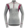 T-shirt femme Devold Hiking Half Zip Neck girs GrayMelange/Beetroot