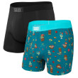 Caleçon Saxx Ultra Boxer Brief Fly 2Pk noir /turquoise CoconutDrinks/Black