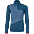 Sweat-shirt femme Ortovox Fleece Light Zip Neck W bleue petrol blue