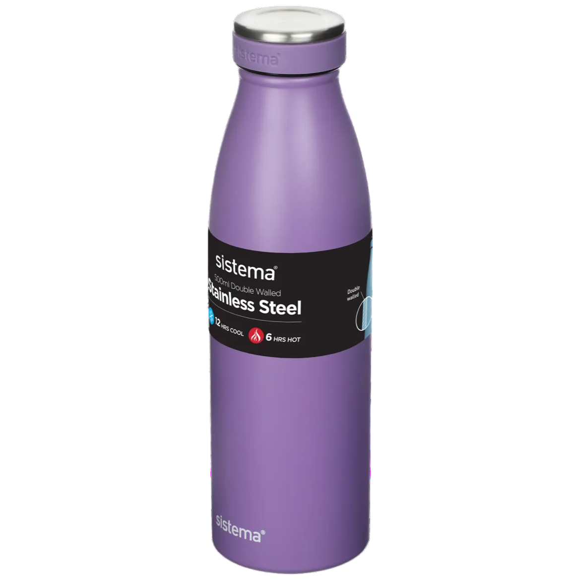 flintronic Bouteille Isotherme, 500 ML Bouteille d'eau en Acier Inoxydable, Isolant Sous Vide à Double Paroi, Bouteilles Chaudes/Froides sans BPA et écologique, avec 1 Porte-gobelet et 1 Brosse
