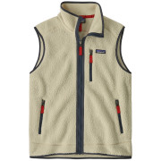 Gilet homme Patagonia Men's Retro Pile Fleece Vest beige Pelican w/Smolder Blue