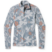 T-shirt fonctionnel femme Smartwool W Classic Thermal Merino BL 1/4 ZB bleu clair Winter Sky Floral