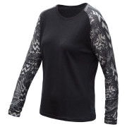 T-shirt technique à manches longues pour femme Sensor Merino Blend Impress noir / gris černá/zebra