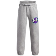 Pantalon enfant Under Armour UA B Rival FLC Graphics Jgr Mod Gray Light Heather gris / blanc Mod Gray Light Heather / / White