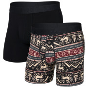 Caleçon homme Saxx Droptemp Cooling Cotton Boxer Brf Fl 2Pk noir caribou/black