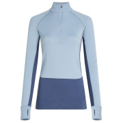 T-shirt fonctionnel femme Icebreaker Wom Mer 260 ZoneKnit LS Half Zip bleu / gris Dawn/Zincblu/Cb