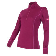 T-shirt fonctionnel femme Sensor Merino Active stoják, zip violet Lilla