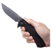 couteau pliant Acta non verba A400-BB, DLC, Black Sandvik 14C28N, G10 Black noir Black