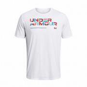 T-shirt homme Under Armour Colorblock Wordmark SS blanc White/Black