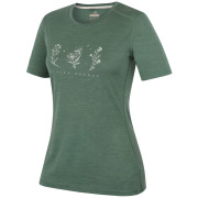 T-shirt femme MOOA Merino Lyolite Bloom 150 Short vert green