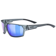 Lunettes soleil Uvex Sportstyle 233 P girs Smoke Mat / Polavision Mirror Blue