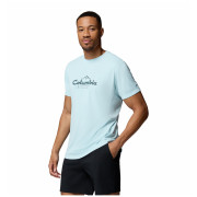 T-shirt homme Columbia Zero Rules™ Light SS Graphic Crew bleu clair Marine Light, Scripted Peaks