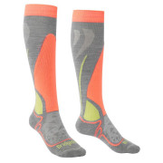 Chaussettes hautes Bridgedale Ski Junior Racer Denim gris / vert grey/neon/323