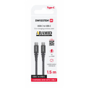 Câble données et chargement Swissten Aramid Reinforced USB-C/USB-C 1,5 m