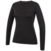 T-shirt femme MOOA MerinoSilk 160 long noir black melange