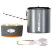 Set de vaisselle GSI Outdoors Halulite Soloist orange / gris