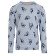 T-shirt fonctionnel enfant Icebreaker Kids M 200 Oasis LS Crewe Bear Tour AOP bleu clair Zinc Blue/Aop