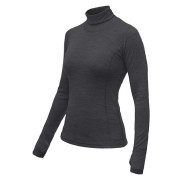 T-shirt fonctionnel femme Sensor Merino Bold Roll Neck dl.rukáv gris foncé Anthracite Gray